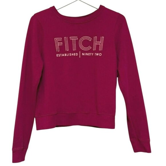 Abercrombie & Fitch Maroon Red Graphic Sweatshirt Ninety Two Womens Size M FLAWS - Picture 1 of 15